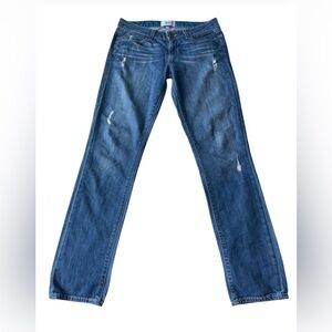 Paige Women’s Skyline Skinny Blue Distressed Denim Jeans Size 29
